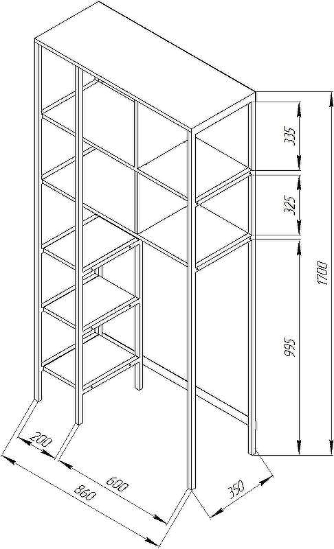 Стеллаж Sanflor Лофт №1 86 С08089 напольный Светлое северное дерево, купить, цена, заказать, магазин, доставка, скидка, промокод, купить, цена, заказать, магазин, доставка, скидка, промокод