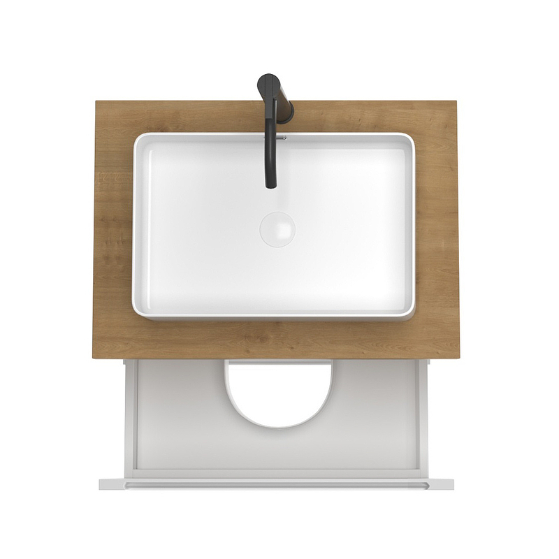 Тумба под раковину ЗОВ Дион 100 D100BD подвесная цвет Белый матовый Дуб медовый, купить, цена, заказать, магазин, доставка, скидка, промокод, купить, цена, заказать, магазин, доставка, скидка, промокод