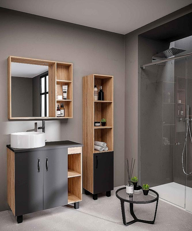 Тумба под раковину Grossman Флай 80 108002 Дуб сонома Серая, купить, цена, заказать, магазин, доставка, скидка, промокод, купить, цена, заказать, магазин, доставка, скидка, промокод