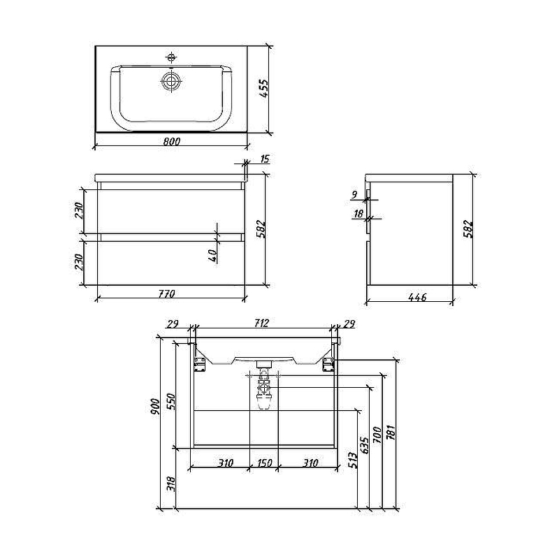 Тумба под раковину Caprigo Forte 80 36112-SF027 подвесная цвет Белый, купить, цена, заказать, магазин, доставка, скидка, промокод, купить, цена, заказать, магазин, доставка, скидка, промокод