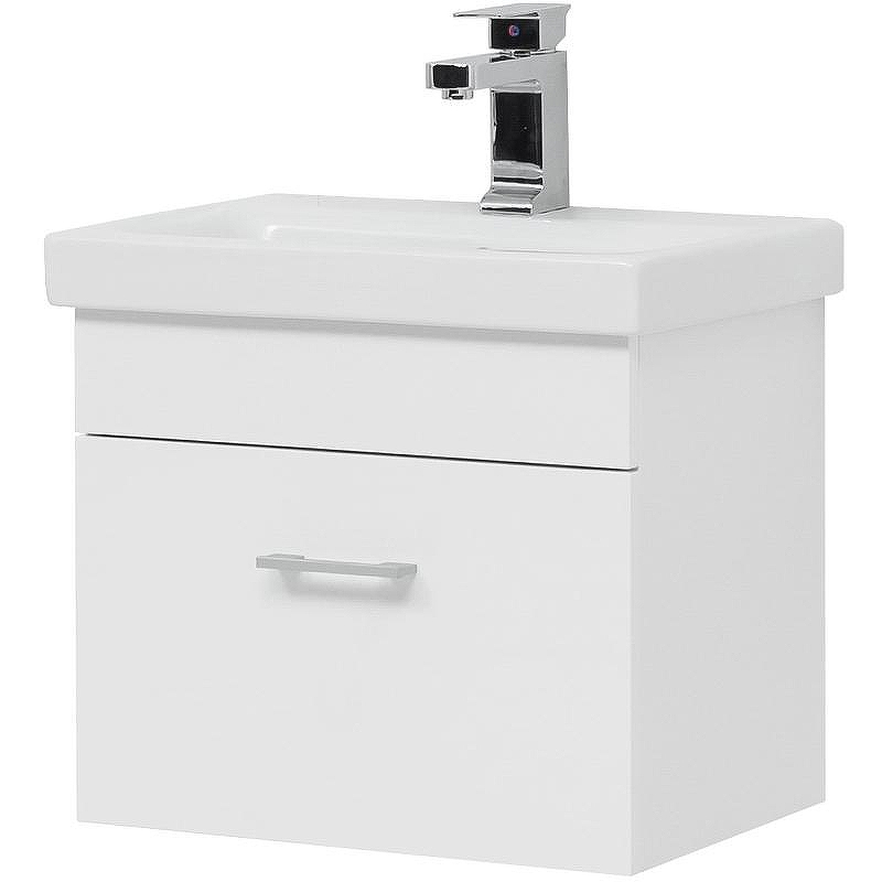 Тумба с раковиной Aquanet Нота 50 254064 подвесная Белая, купить, цена, заказать, магазин, доставка, скидка, промокод, купить, цена, заказать, магазин, доставка, скидка, промокод