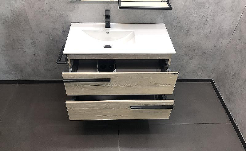 Тумба с раковиной Comforty Дюссельдорф 90 00-00004093 Дуб дымчатый, купить, цена, заказать, магазин, доставка, скидка, промокод, купить, цена, заказать, магазин, доставка, скидка, промокод