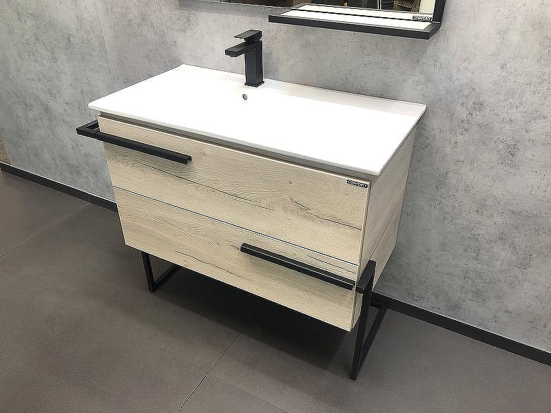 Тумба с раковиной Comforty Дюссельдорф 90 00-00004093 Дуб дымчатый, купить, цена, заказать, магазин, доставка, скидка, промокод, купить, цена, заказать, магазин, доставка, скидка, промокод