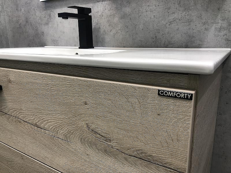 Тумба с раковиной Comforty Дюссельдорф 90 00-00004093 Дуб дымчатый, купить, цена, заказать, магазин, доставка, скидка, промокод, купить, цена, заказать, магазин, доставка, скидка, промокод