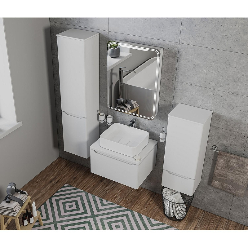 Зеркальный шкаф Mixline Виктория 60 L 547258 с подсветкой цвет Белый, купить, цена, заказать, магазин, доставка, скидка, промокод, купить, цена, заказать, магазин, доставка, скидка, промокод