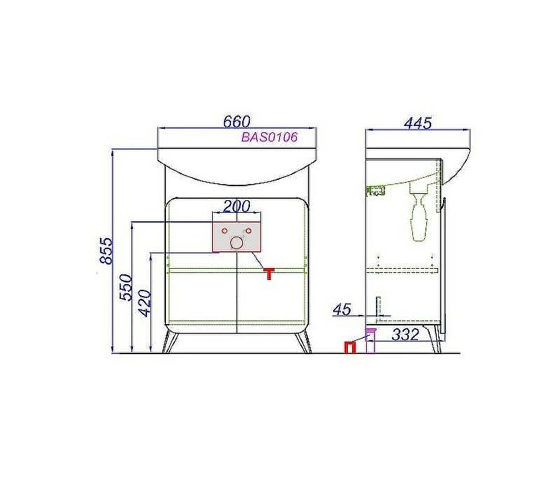 Тумба под раковину Aqwella Basic 65 BAS0106DZ Дуб золотой, купить, цена, заказать, магазин, доставка, скидка, промокод, купить, цена, заказать, магазин, доставка, скидка, промокод